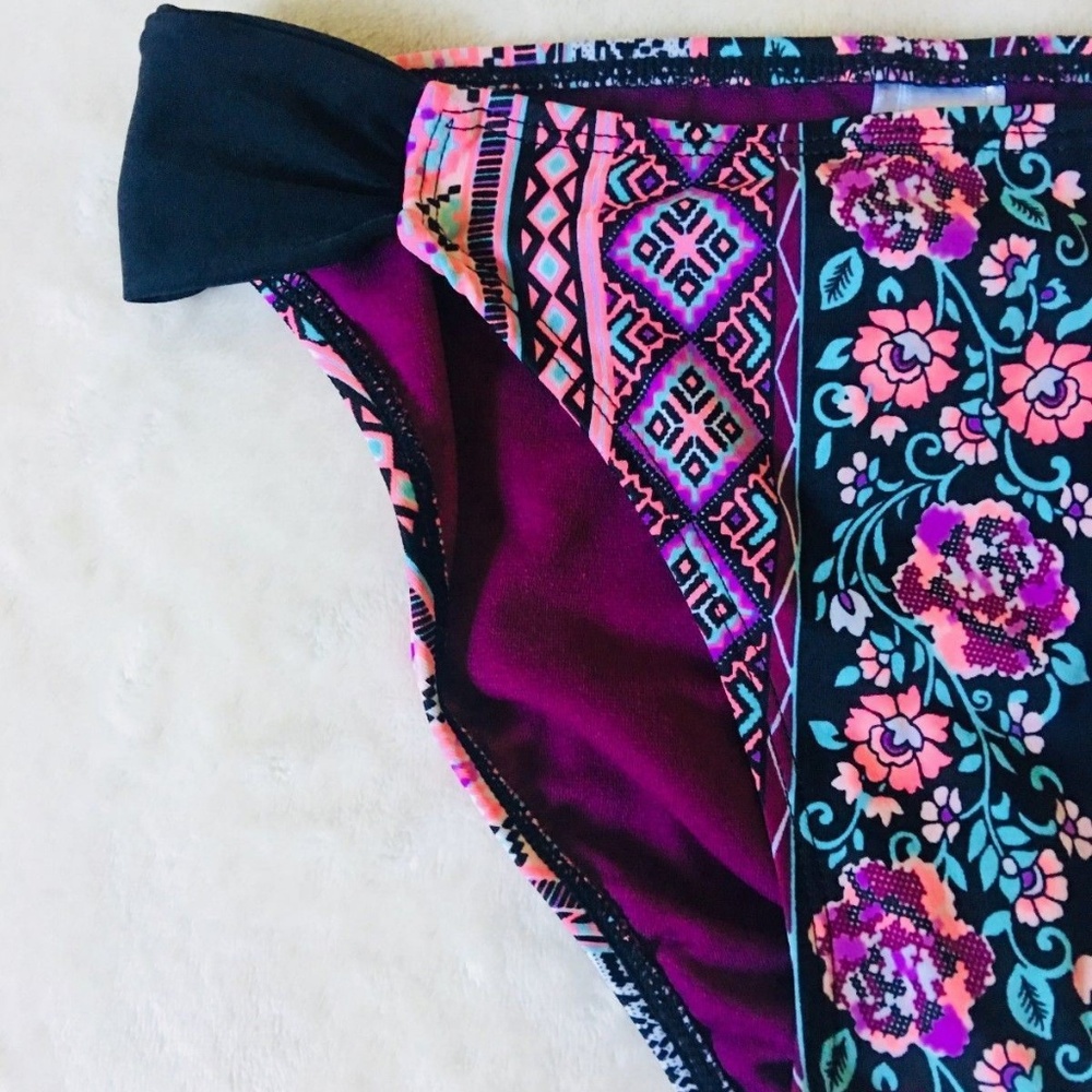 Hula Honey Bikini Bottom Purple Print Small - Picture 4 of 7
